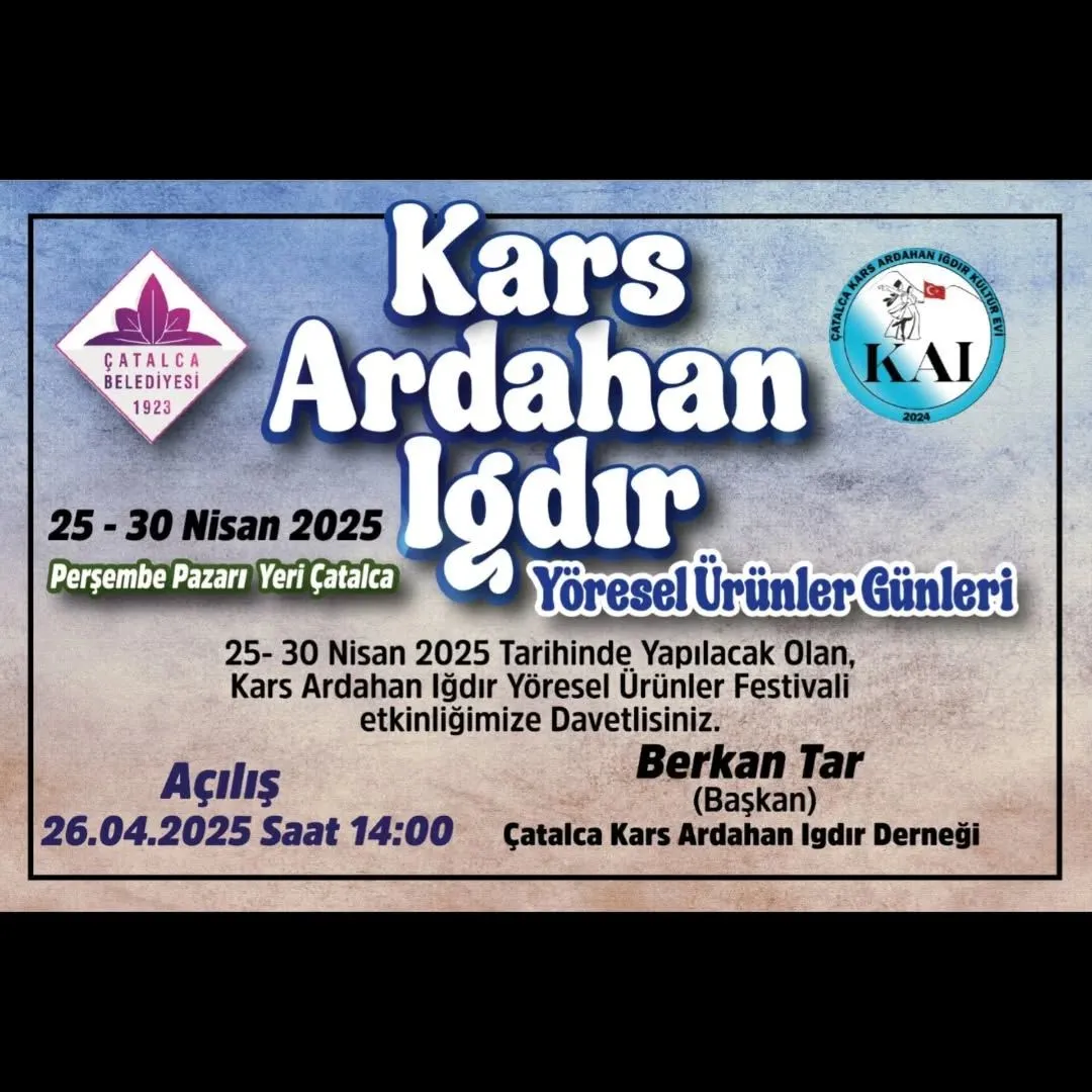 Kars Ardahan Iğdır Yöresel Ürünler Günleri – Çatalca’da Başlıyor